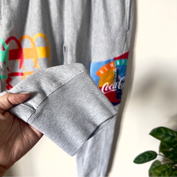 Champion x Coca Cola Reverse Weave Jogger Sweatpants in Oxford Gray Size M - Picture 3 of 8